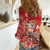 Hawaii Funny Christmas Women Casual Shirt Santa Surfing With Tapa Pattern - Polynesian Pride