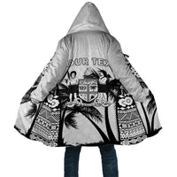 Personalised Fiji Day 2026 Cloak Masi Tapa Pattern With Palm Tree White Version