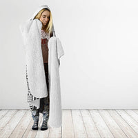 Fiji Day 2026 Hooded Blanket Masi Tapa Pattern With Palm Tree White Version LT05 - Polynesian Pride