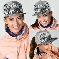Fiji Day 2026 Mesh Trucker Cap Masi Tapa Pattern With Palm Tree White Version