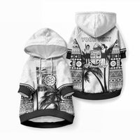 Personalised Fiji Day 2026 Pet Hoodie Masi Tapa Pattern With Palm Tree White Version LT05 Pullover White - Polynesian Pride