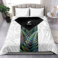 New Zealand Fern Rugby Bedding Set World Cup 2023 Paua Shell Maori Pattern LT05 - Polynesian Pride