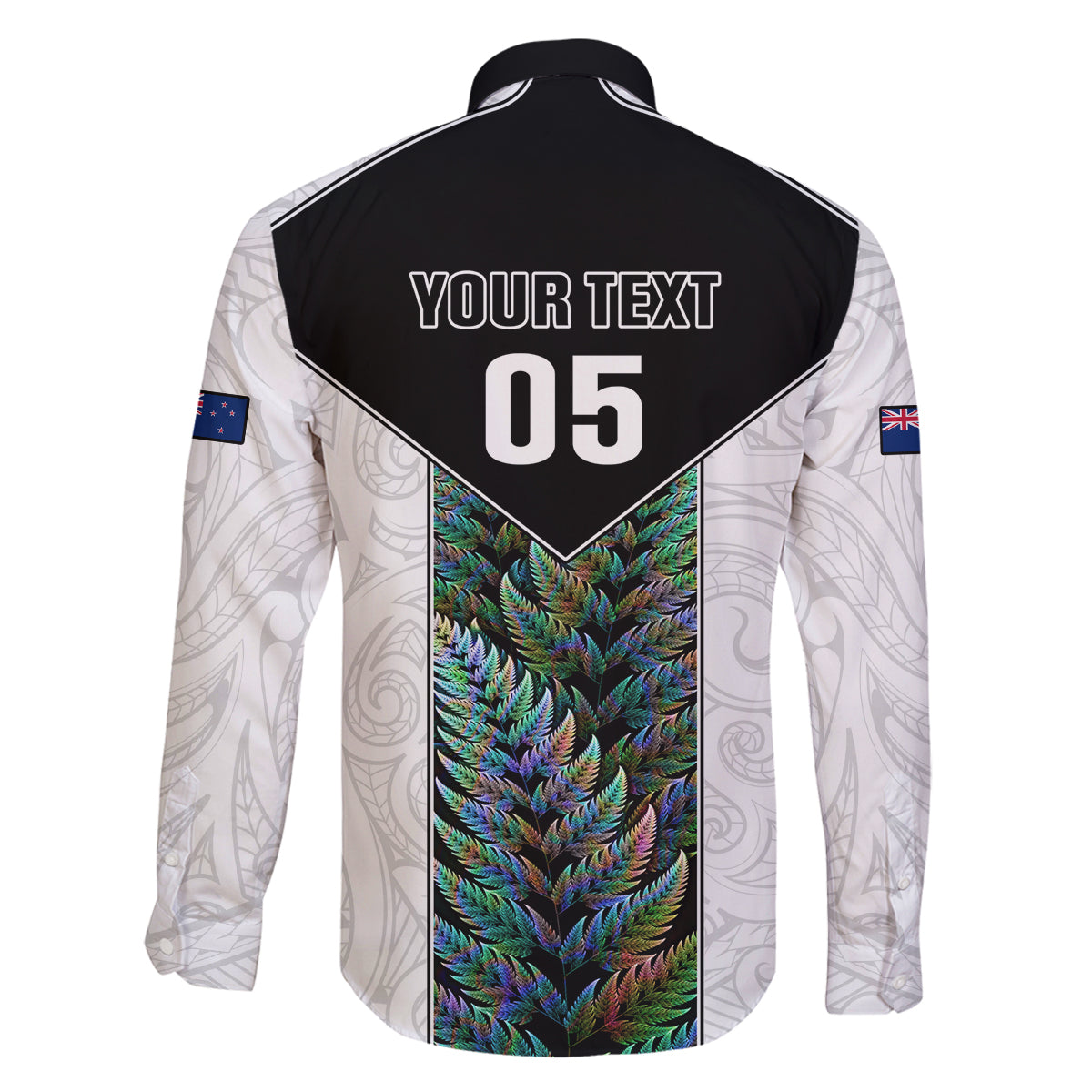 Custom New Zealand Fern Rugby Family Matching Long Sleeve Bodycon Dress and Hawaiian Shirt World Cup 2023 Paua Shell Maori Pattern LT05 - Polynesian Pride