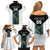 Custom New Zealand Fern Rugby Family Matching Off Shoulder Short Dress and Hawaiian Shirt World Cup 2023 Paua Shell Maori Pattern LT05 - Polynesian Pride