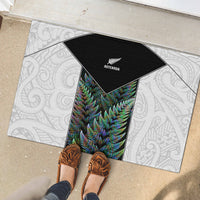 New Zealand Fern Rugby Rubber Doormat World Cup 2023 Paua Shell Maori Pattern LT05 - Polynesian Pride
