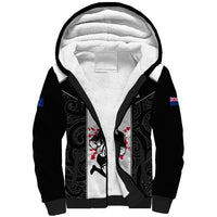 Custom New Zealand Player Rugby Sherpa Hoodie World Cup 2023 Maori Pattern LT05 Unisex Black - Polynesian Pride