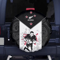 New Zealand Player Rugby Spare Tire Cover World Cup 2023 Maori Pattern LT05 Black - Polynesian Pride