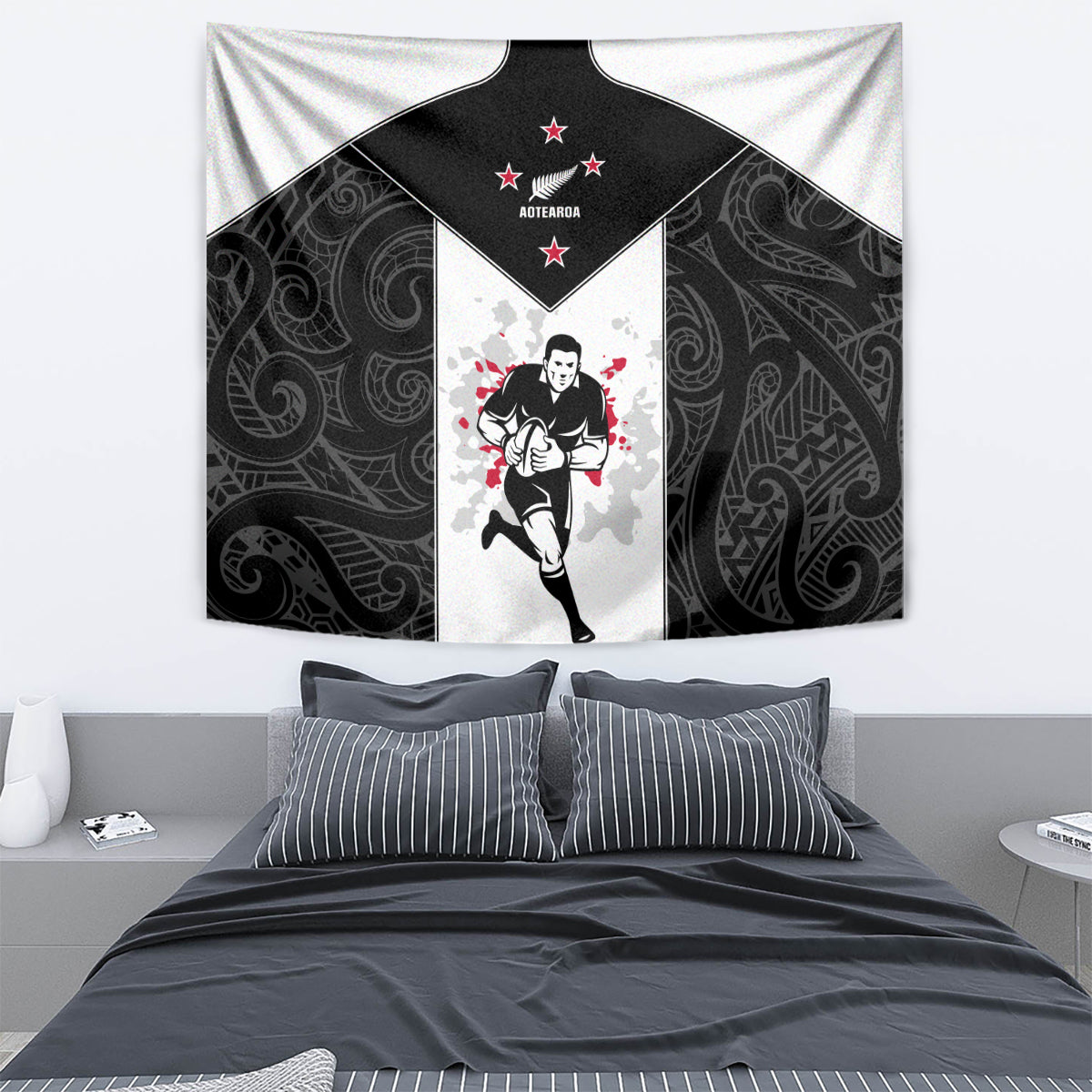 New Zealand Player Rugby Tapestry World Cup 2023 Maori Pattern LT05 - Polynesian Pride