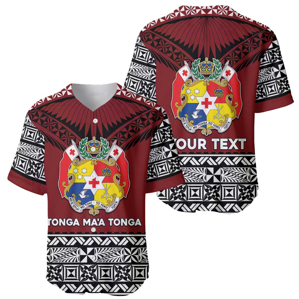 Personalised Tonga Constitution Day Baseball Jersey Tongan Kupesi Ngatu Pattern