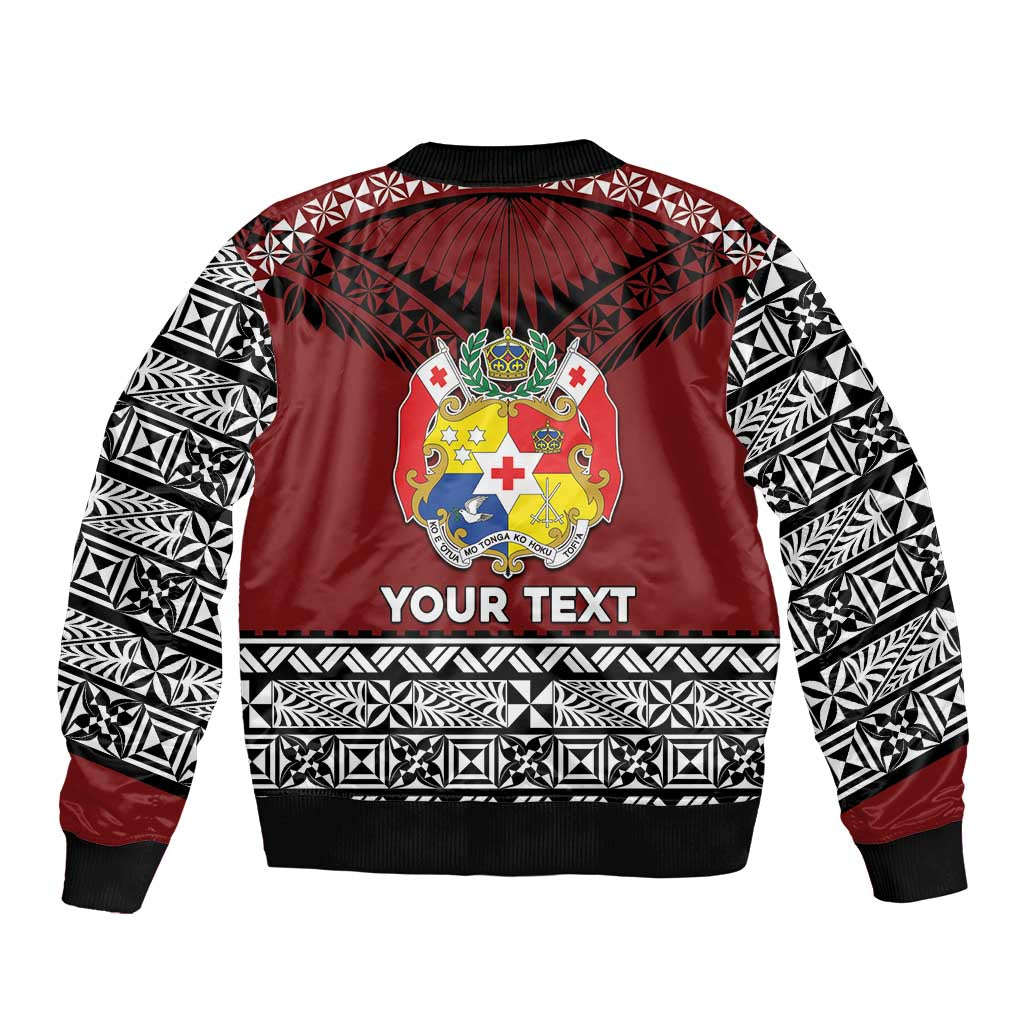 Personalised Tonga Constitution Day Bomber Jacket Tongan Kupesi Ngatu Pattern