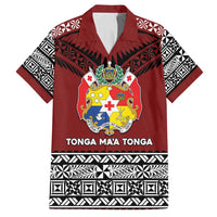 Personalised Tonga Constitution Day Family Matching Off Shoulder Short Dress and Hawaiian Shirt Tongan Kupesi Ngatu Pattern