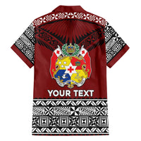 Personalised Tonga Constitution Day Family Matching Off Shoulder Short Dress and Hawaiian Shirt Tongan Kupesi Ngatu Pattern