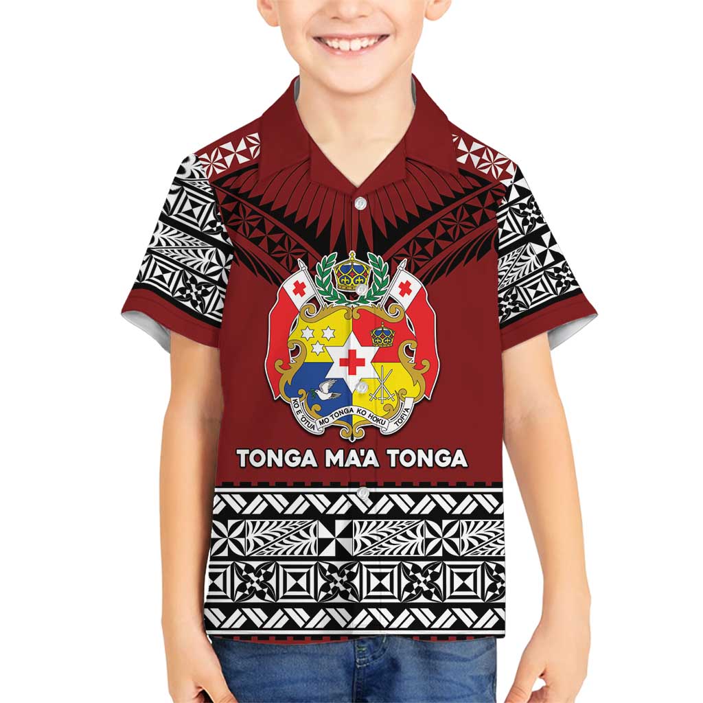 Personalised Tonga Constitution Day Family Matching Tank Maxi Dress and Hawaiian Shirt Tongan Kupesi Ngatu Pattern