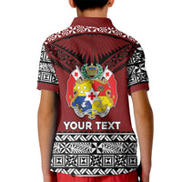 Personalised Tonga Constitution Day Kid Polo Shirt Tongan Kupesi Ngatu Pattern