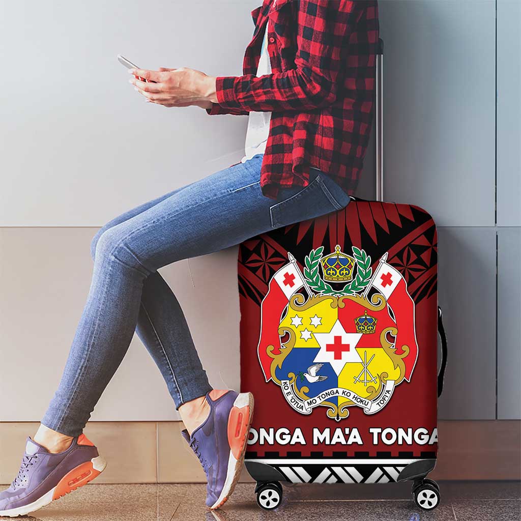 Tonga Constitution Day Luggage Cover Tongan Kupesi Ngatu Pattern