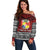 Personalised Tonga Constitution Day Off Shoulder Sweater Tongan Kupesi Ngatu Pattern