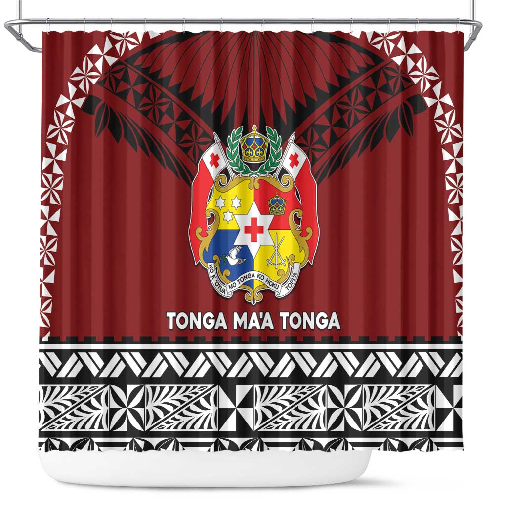 Tonga Constitution Day Shower Curtain Tongan Kupesi Ngatu Pattern