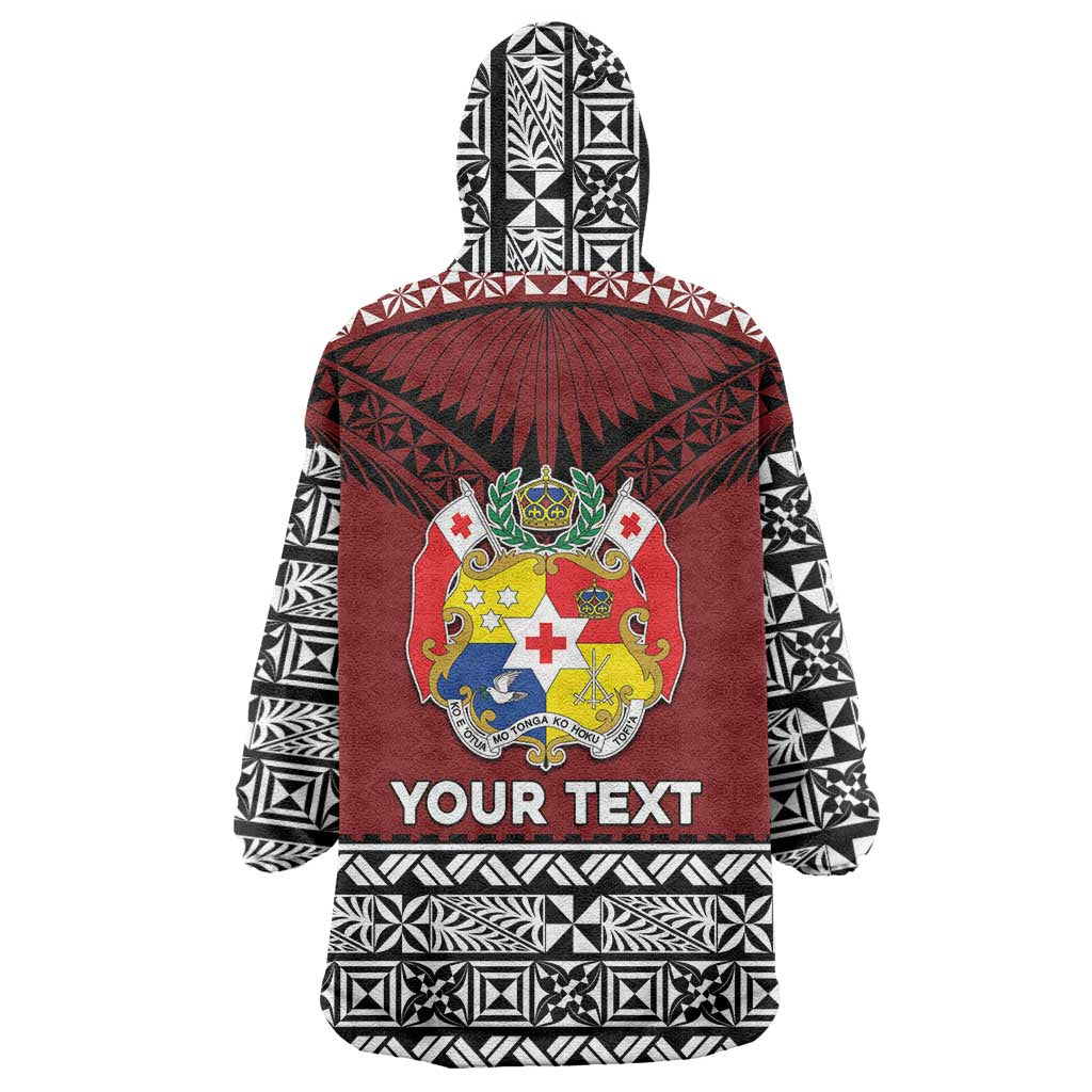 Personalised Tonga Constitution Day Wearable Blanket Hoodie Tongan Kupesi Ngatu Pattern LT05 - Polynesian Pride