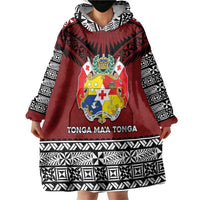Personalised Tonga Constitution Day Wearable Blanket Hoodie Tongan Kupesi Ngatu Pattern LT05 - Polynesian Pride