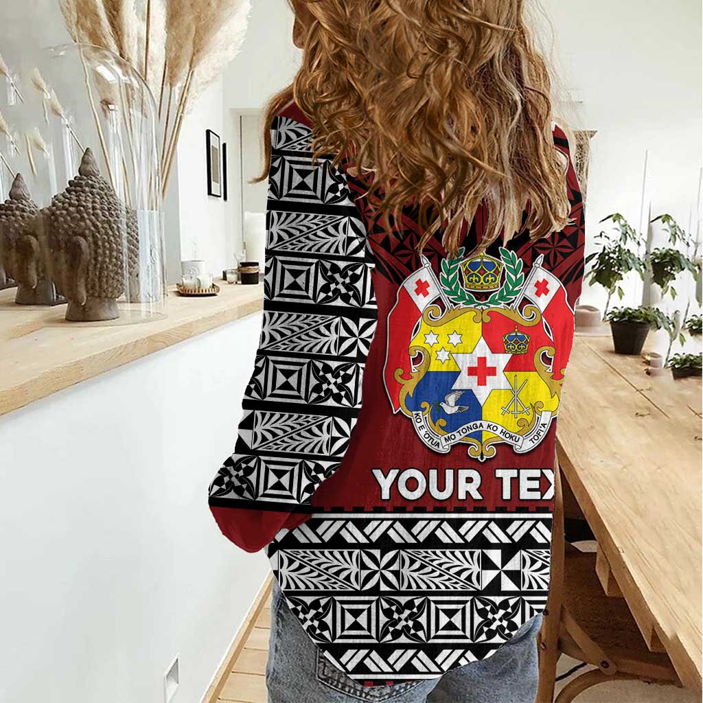 Personalised Tonga Constitution Day Women Casual Shirt Tongan Kupesi Ngatu Pattern