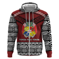 Personalised Tonga Constitution Day Zip Hoodie Tongan Kupesi Ngatu Pattern LT05 Zip Hoodie Red - Polynesian Pride