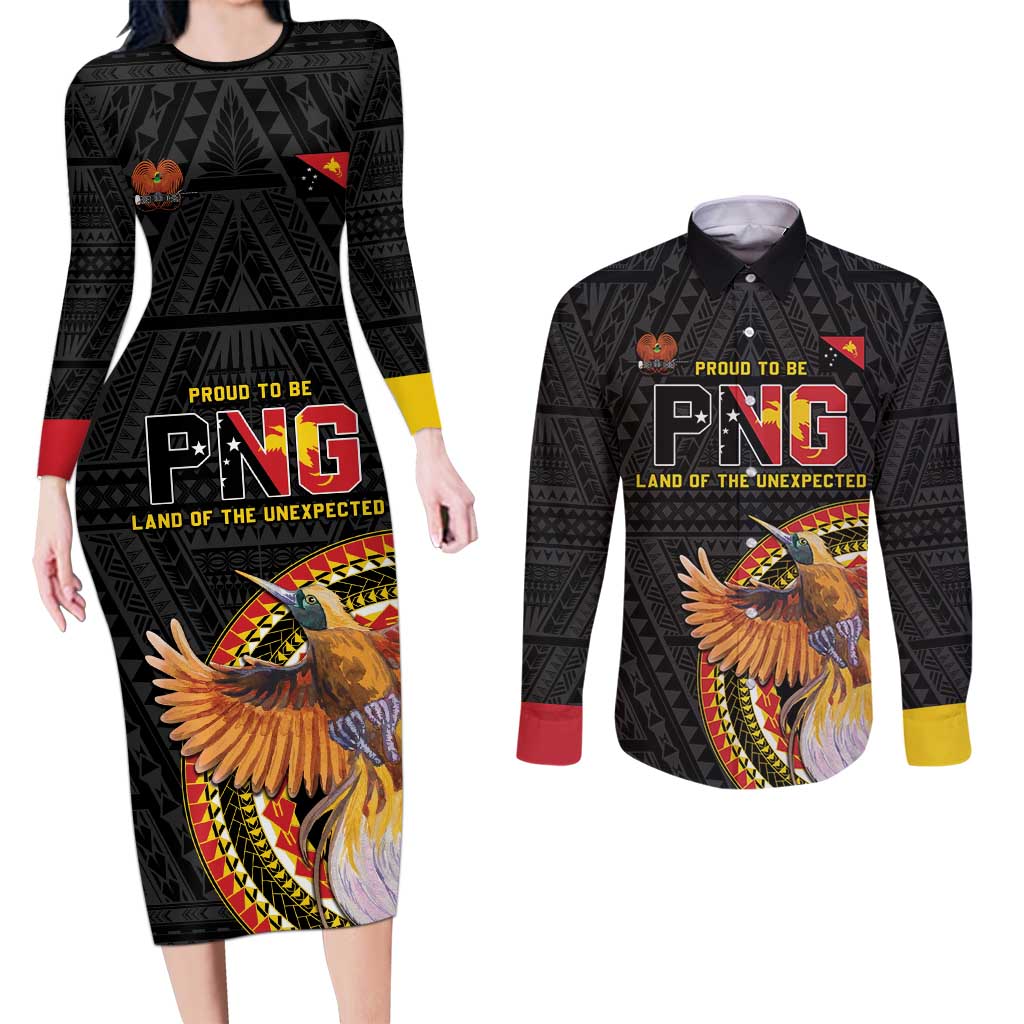 Papua New Guinea Tok Pisin Wik Couples Matching Long Sleeve Bodycon Dress and Long Sleeve Button Shirt Land Of The Unexpected