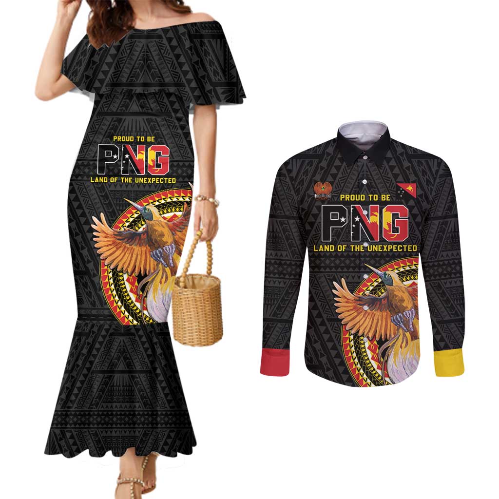 Papua New Guinea Tok Pisin Wik Couples Matching Mermaid Dress and Long Sleeve Button Shirt Land Of The Unexpected