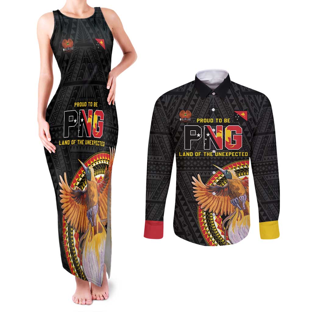 Papua New Guinea Tok Pisin Wik Couples Matching Tank Maxi Dress and Long Sleeve Button Shirt Land Of The Unexpected