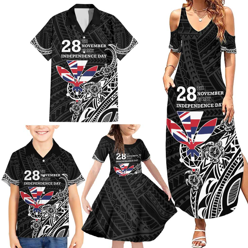 Hawaii November 28th Is My Independence Day Family Matching Summer Maxi Dress and Hawaiian Shirt LT05 - Polynesian Pride