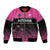 Custom New Zealand Women Cricket Bomber Jacket Pink Simple Style