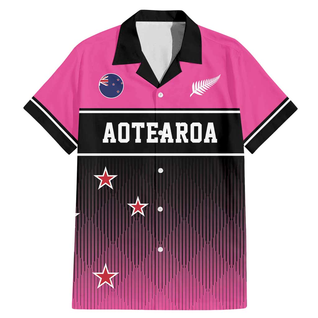 Custom New Zealand Women Cricket Family Matching Mermaid Dress and Hawaiian Shirt Pink Simple Style LT05 Dad's Shirt - Short Sleeve Pink - Polynesian Pride
