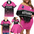 Custom New Zealand Women Cricket Family Matching Off Shoulder Short Dress and Hawaiian Shirt Pink Simple Style