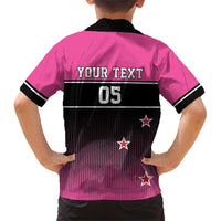 Custom New Zealand Women Cricket Family Matching Short Sleeve Bodycon Dress and Hawaiian Shirt Pink Simple Style LT05 - Polynesian Pride