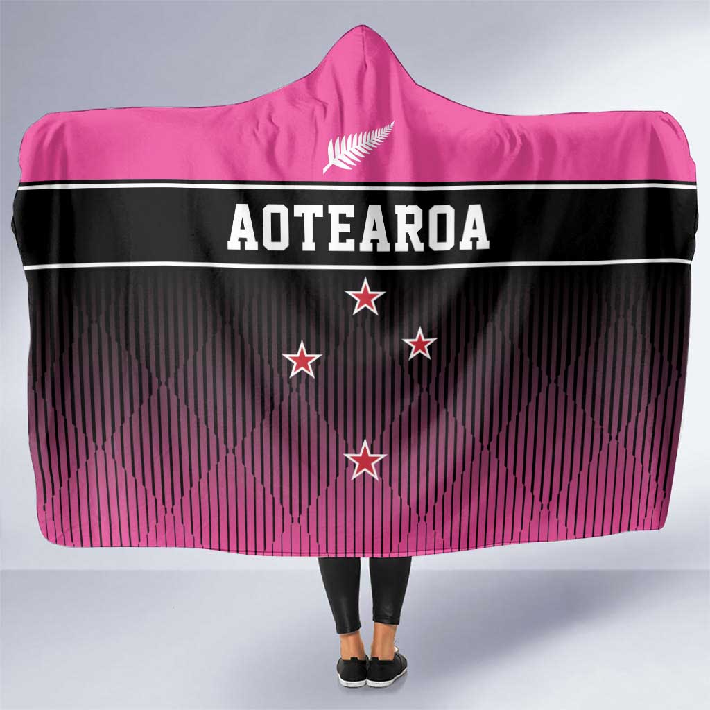 New Zealand Women Cricket Hooded Blanket Pink Simple Style