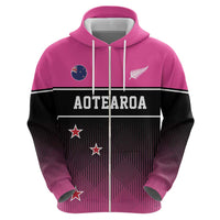 Custom New Zealand Women Cricket Hoodie Pink Simple Style