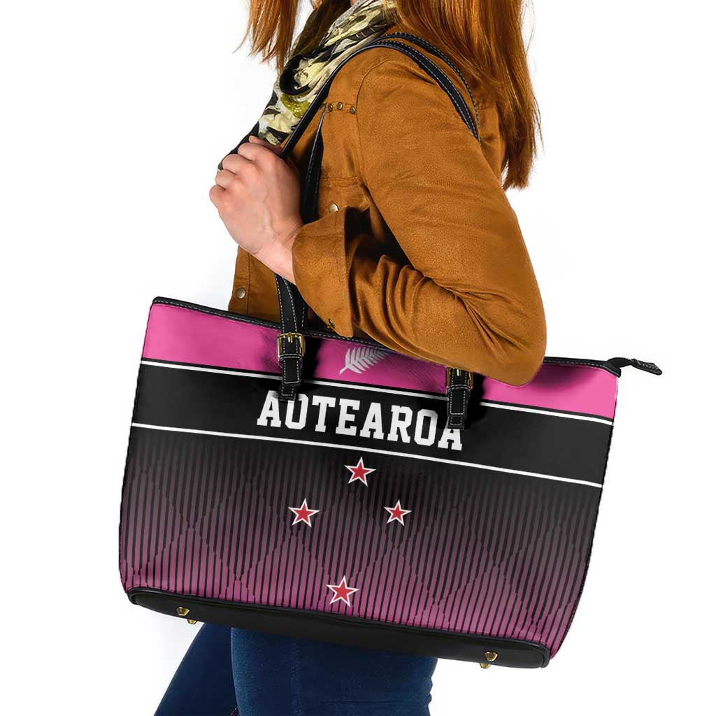 New Zealand Women Cricket Leather Tote Bag Pink Simple Style LT05 Pink - Polynesian Pride
