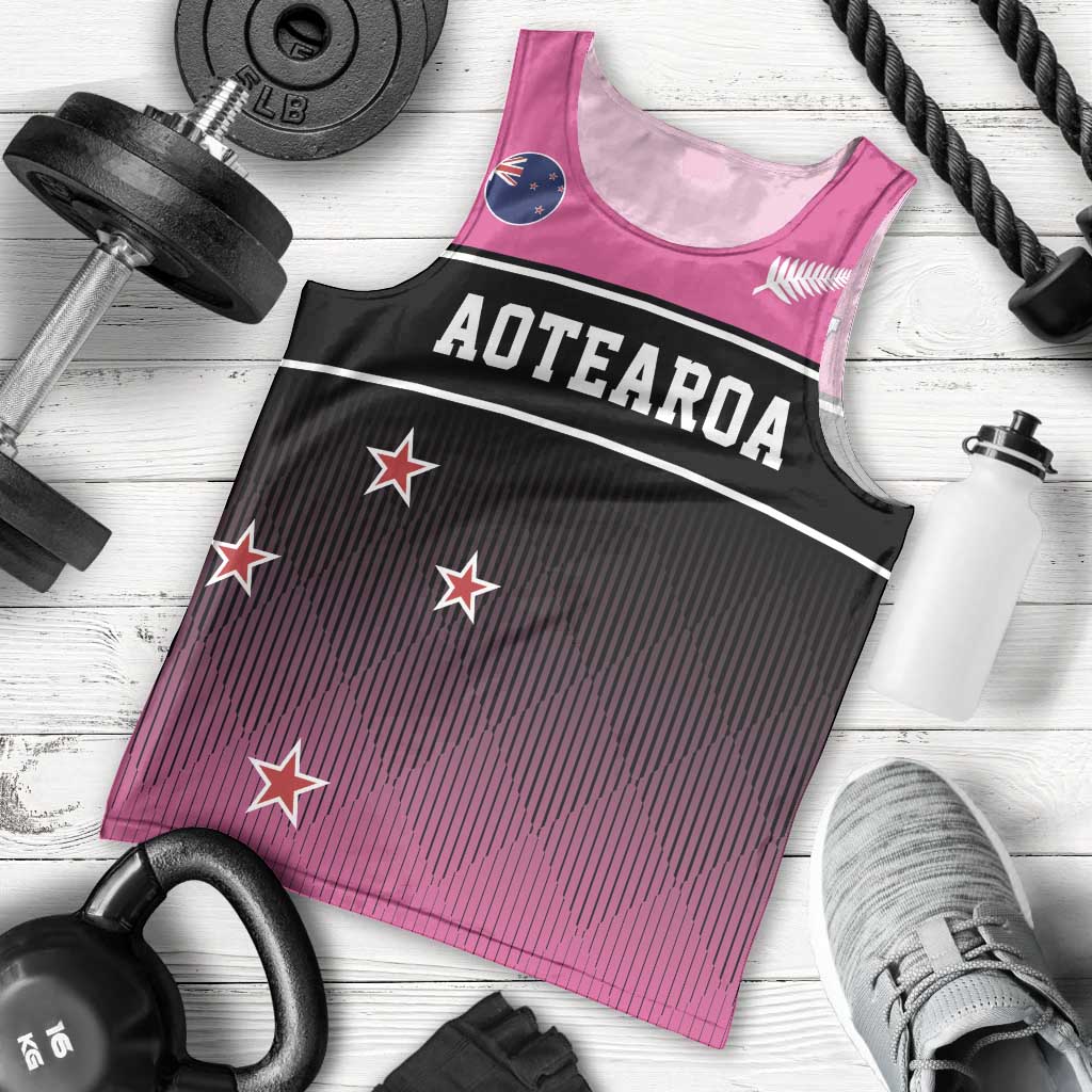 Custom New Zealand Women Cricket Men Tank Top Pink Simple Style