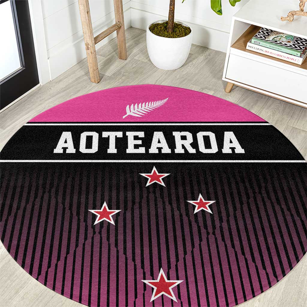 New Zealand Women Cricket Round Carpet Pink Simple Style