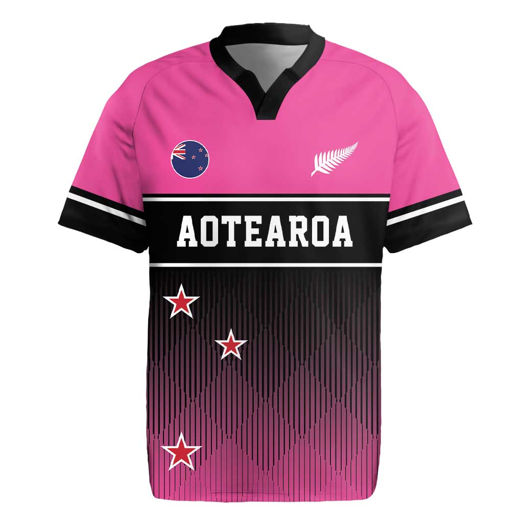 Custom New Zealand Women Cricket Rugby Jersey Pink Simple Style LT05 Pink - Polynesian Pride