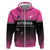 Custom New Zealand Women Cricket Zip Hoodie Pink Simple Style