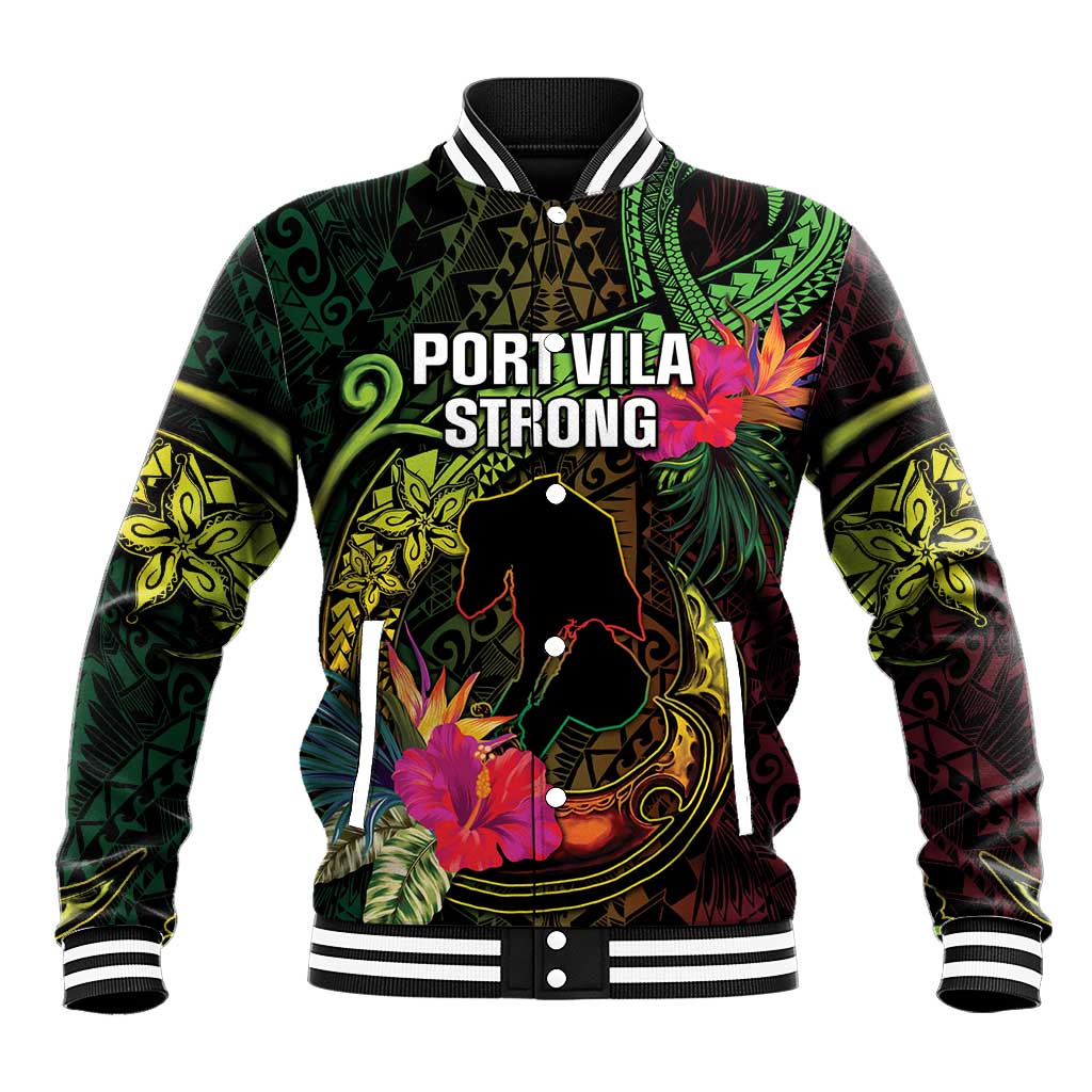 Vanuatu Baseball Jacket Be Strong Pray For Port Vila LT05 Unisex Black - Polynesian Pride