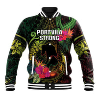 Vanuatu Baseball Jacket Be Strong Pray For Port Vila LT05 Unisex Black - Polynesian Pride