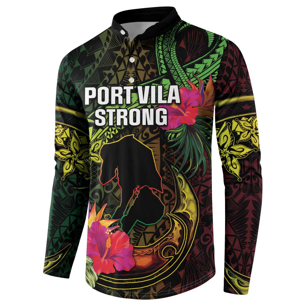 Vanuatu Button Sweatshirt Be Strong Pray For Port Vila LT05 - Polynesian Pride