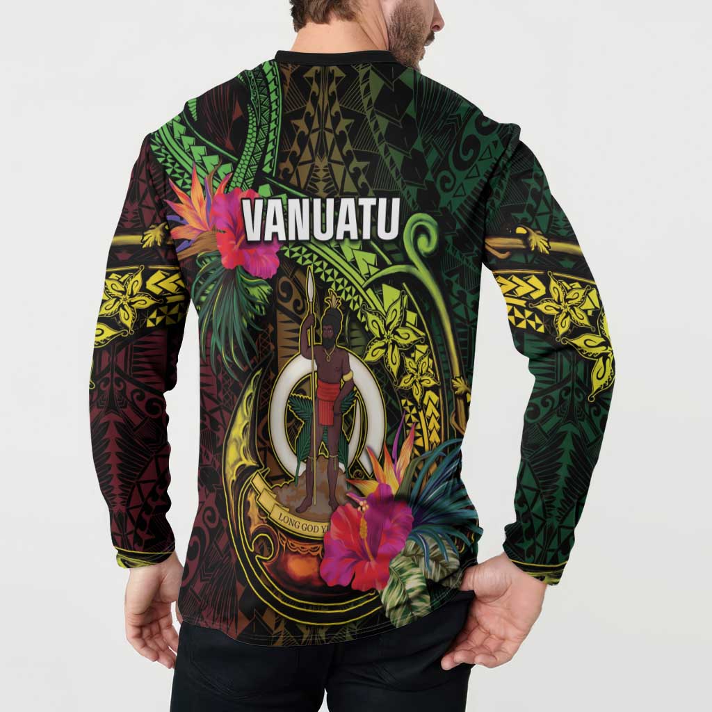 Vanuatu Button Sweatshirt Be Strong Pray For Port Vila LT05 - Polynesian Pride