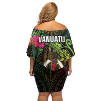 Vanuatu Family Matching Off Shoulder Short Dress and Hawaiian Shirt Be Strong Pray For Port Vila LT05 - Polynesian Pride
