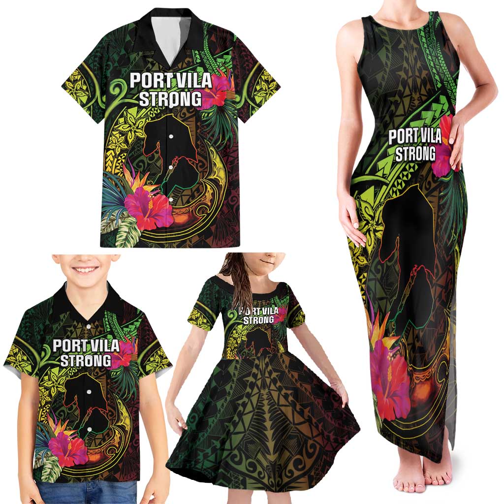 Vanuatu Family Matching Tank Maxi Dress and Hawaiian Shirt Be Strong Pray For Port Vila LT05 - Polynesian Pride