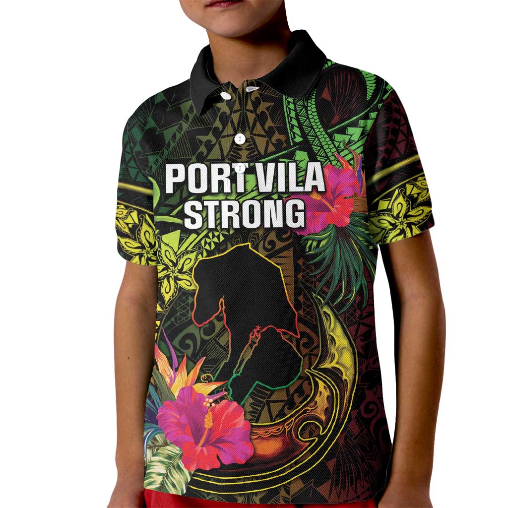Vanuatu Kid Polo Shirt Be Strong Pray For Port Vila LT05 Kid Black - Polynesian Pride