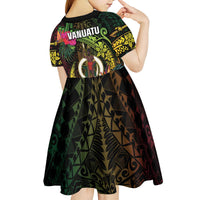 Vanuatu Kid Short Sleeve Dress Be Strong Pray For Port Vila LT05 - Polynesian Pride