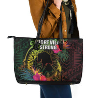 Vanuatu Leather Tote Bag Be Strong Pray For Port Vila LT05 - Polynesian Pride