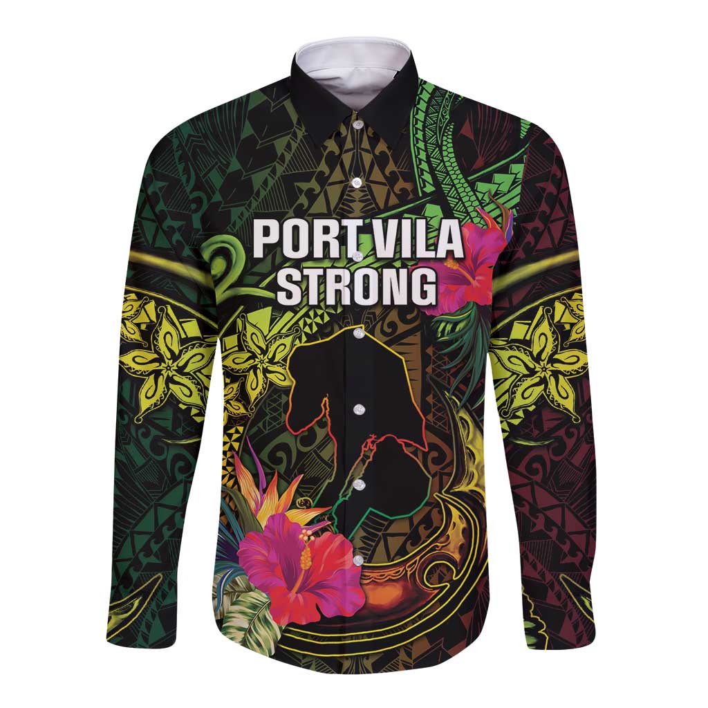 Vanuatu Long Sleeve Button Shirt Be Strong Pray For Port Vila